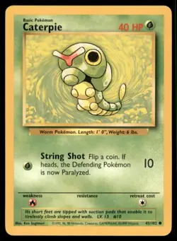 1999 Pokemon 1st Editon Base Set Caterpie #45/102 - Image 1