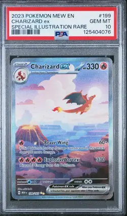 2023 POKEMON MEW EN-151 SPECIAL ILLUSTRATION RARE #199 CHARIZARD EX PSA 10 - Image 1