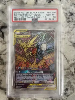 PSA 10 Moltres Zapdos Articuno GX SM210 Black Star Promo Pokemon Hidden Fates - Image 3