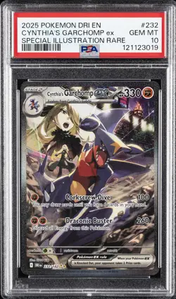 2025 POKEMON DRI EN-DESTINED RIVALS #232 CYNTHIA'S GARCHOMP EX PSA 10 - Image 1