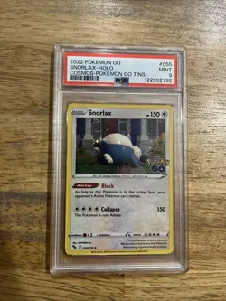 GRADED PSA 9 2022 Pokemon GO Snorlax-Holo Cosmos-Pokemon Go Tins #055 - Image 1
