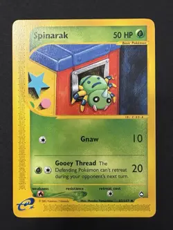Spinarak 62/147 Aquapolis Uncommon Pokemon TCG NM Never Played - Image 1