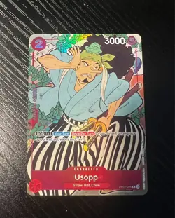 One Piece TCG OP01-004 (Usopp) 1st Anniversary [NM Foil English] - Image 1