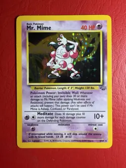 Vintage 1999 Pokemon TCG Jungle Unlimited Mr. Mime Holo 6/64 Card CLEAN! NM - Image 1