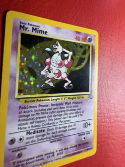 Vintage 1999 Pokemon TCG Jungle Unlimited Mr. Mime Holo 6/64 Card CLEAN! NM - Image 2