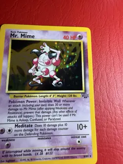 Vintage 1999 Pokemon TCG Jungle Unlimited Mr. Mime Holo 6/64 Card CLEAN! NM - Image 3