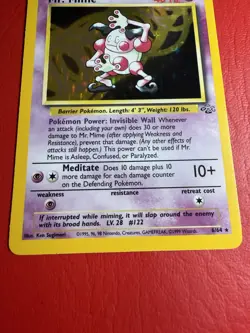 Vintage 1999 Pokemon TCG Jungle Unlimited Mr. Mime Holo 6/64 Card CLEAN! NM - Image 4
