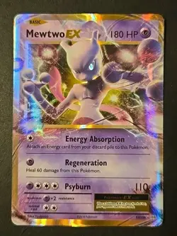 Pokemon Mewtwo EX Holo Ultra Rare TCG Card Evolutions 52/108 - Image 1