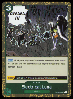 OP08-036 Electrical Luna English One Piece Card Game FOIL NM - Image 1