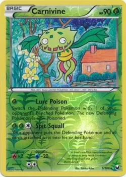 1x Carnivine - 5/108 - Rare - Reverse Holo Moderately Played Pokemon BW - Dark E - Image 1