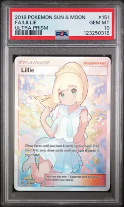 2018 POKEMON SUN & MOON ULTRA PRISM #151 FULL ART/LILLIE PSA 10 - Image 1