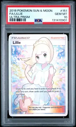 2018 POKEMON SUN & MOON ULTRA PRISM #151 FULL ART/LILLIE PSA 10 - Image 1