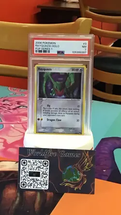 2006 POKEMON POP SER 1 #3 RAYQUAZA-HOLO PSA 7 - Image 1