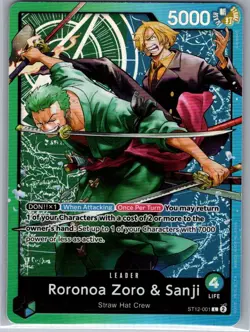 Roronoa Zoro & Sanji ST12-001 English Zoro and Sanji - One Piece Card - NM - Image 1
