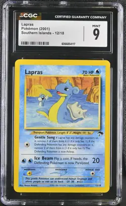 CGC 9 MINT Lapras 2001 Southern Islands 12/18 Pokemon Card - Image 1