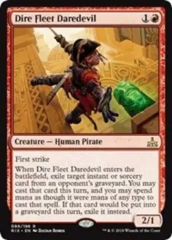 MTG Dire Fleet Daredevil - Foil, Rivals of Ixalan, Near Mint, English - Image 1