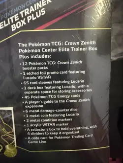 Pokemon Center Exclusive Crown Zenith ETB Elite Trainer Box Plus Factory Sealed - Image 5