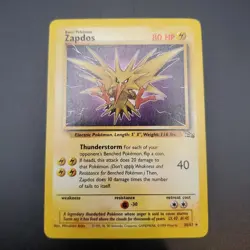 Pokemon TCG Zapdos 30/62 Vintage Base Set Standard Fossil Unlimited 1999 - Image 2