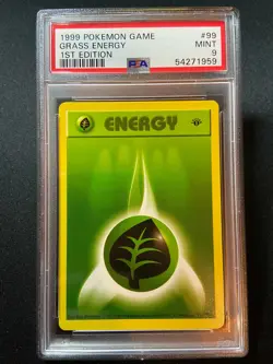 1999 Pokemon 1st Edition Shadowless Base Set - Grass Energy - PSA 9 - Image 1