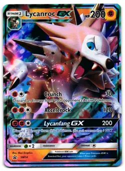 Lycanroc GX SM14 - SM Black Star Promos Promo Pokemon TCG - M/LP Card - Image 1