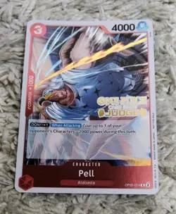 ONE PIECE OP05-014 PELL JUDGE STAMPED HOLO TRADING CARD ENGLISH - Image 1