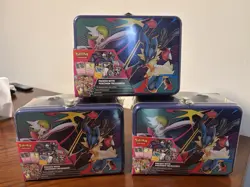 Pokemon 2025 Fall Mega Collector Chest Tin Box - 6 Packs & 3 Foil Cards Lot Of 3 - Image 1