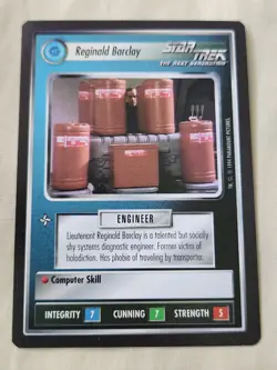 Star Trek CCG 1E BB 1995 Set REGINALD BARCLAY Rare Card never played - Image 1