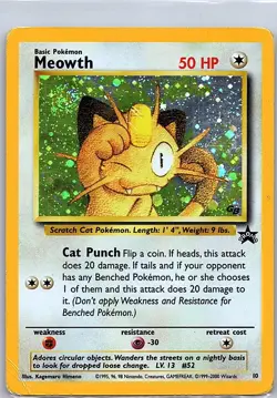 Meowth 10 Holo WoTC Promo - Pokemon Card - MP - Image 1