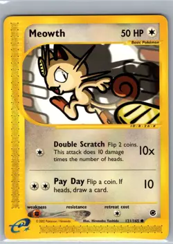 Meowth 121/165 Non Holo Expedition - Pokemon Card - NM - Image 1