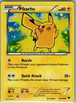 Pikachu - 42/146 (2014 Movie Promo) Holo - Pokemon Card - NM - Image 1