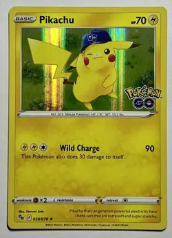 Pikachu 028/078 (NM) Holo Rare Sword & Shield: Pokemon Go 2022 Pokemon Card - Image 1