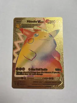 Pikachu VMAX Rainbow Rare Gold Foil Display Card Mint NM/M - Image 1