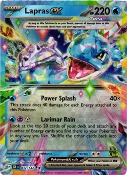 Pokemon TCG Lapras ex 032/142 SV07: Stellar Crown SV07 Double Rare NM - Image 1