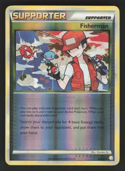 Fisherman 92/123 Reverse Holo Pokemon HeartGold SoulSilver LP - Image 1