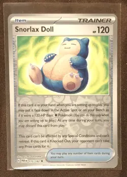 2023 Pokemon Snorlax Doll #175 "Paradox Rift" Reverse Holo - Image 1