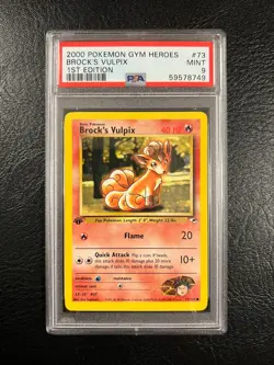 Pokemon Gym Heroes #73 - Brock's Vulpix - MINT - 1st Edition - PSA 9! - Image 1