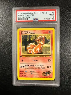 Pokemon Gym Heroes #73 - Brock's Vulpix - MINT - 1st Edition - PSA 9! - Image 2