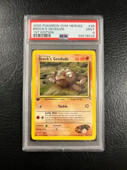 Pokemon Gym Heroes #38 - Brock's Geodude - MINT - 1st Edition - PSA 9! - Image 1