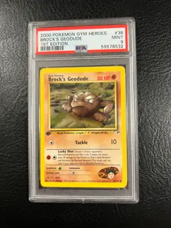 Pokemon Gym Heroes #38 - Brock's Geodude - MINT - 1st Edition - PSA 9! - Image 2