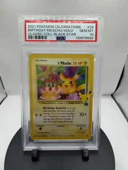 2021 POKEMON CELEBRATIONS CLASSIC COLLECTION #24 BIRTHDAY PIKACHU PSA 10 - Image 1