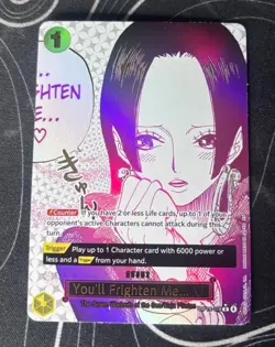 You’ll Frighten Me (Alternate Art) OP14-118 One Piece-The Azure Sea’s Seven Foil - Image 1