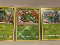 Pokemon Radiant Venusaur Holo Bulbasaur Ivysaur Pokemon Go Card Set PSA 8-10 - Image 4