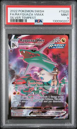 PSA 9 RAYQUAZA VMAX TG20/TG30 FULL ART SILVER TEMPEST POKEMON 😍 - Image 1