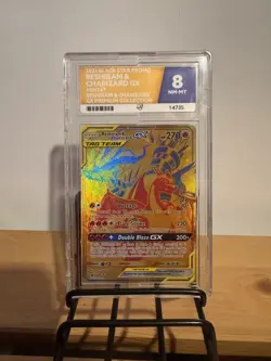 Pokemon Reshiram & Charizard GX - SM247 Promo ACE 8 - NEAR MINT - Tag Team - Image 1
