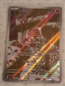 SWINUB 2025 Pokemon "Journey Together" #165/159 ILLUSTRATION RARE HOLO PRIZM - Image 1