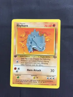 Pokemon Cards: Jungle 1st Edition Common: Rhyhorn 61/64 - Image 1