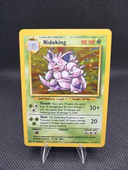 Nidoking 11/102 Base Set HOLO Rare Card Unlimited WOTC Pokemon TCG - Image 1