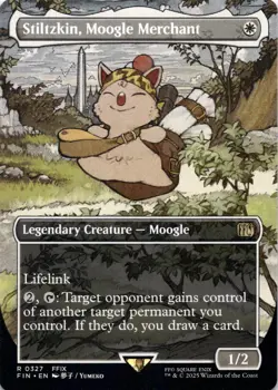 Stiltzkin, Moogle Merchant BORDERLESS Final Fantasy Magic MTG NM - Image 1