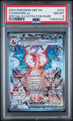 2023 POKEMON OBF EN-OBSIDIAN #223 CHARIZARD EX SPECIAL ILLUSTRATION RARE PSA 8 - Image 1