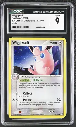CGC 9 MINT Wigglytuff 2006 EX Crystal Guardians 13/100 Holo Pokemon Card - Image 1